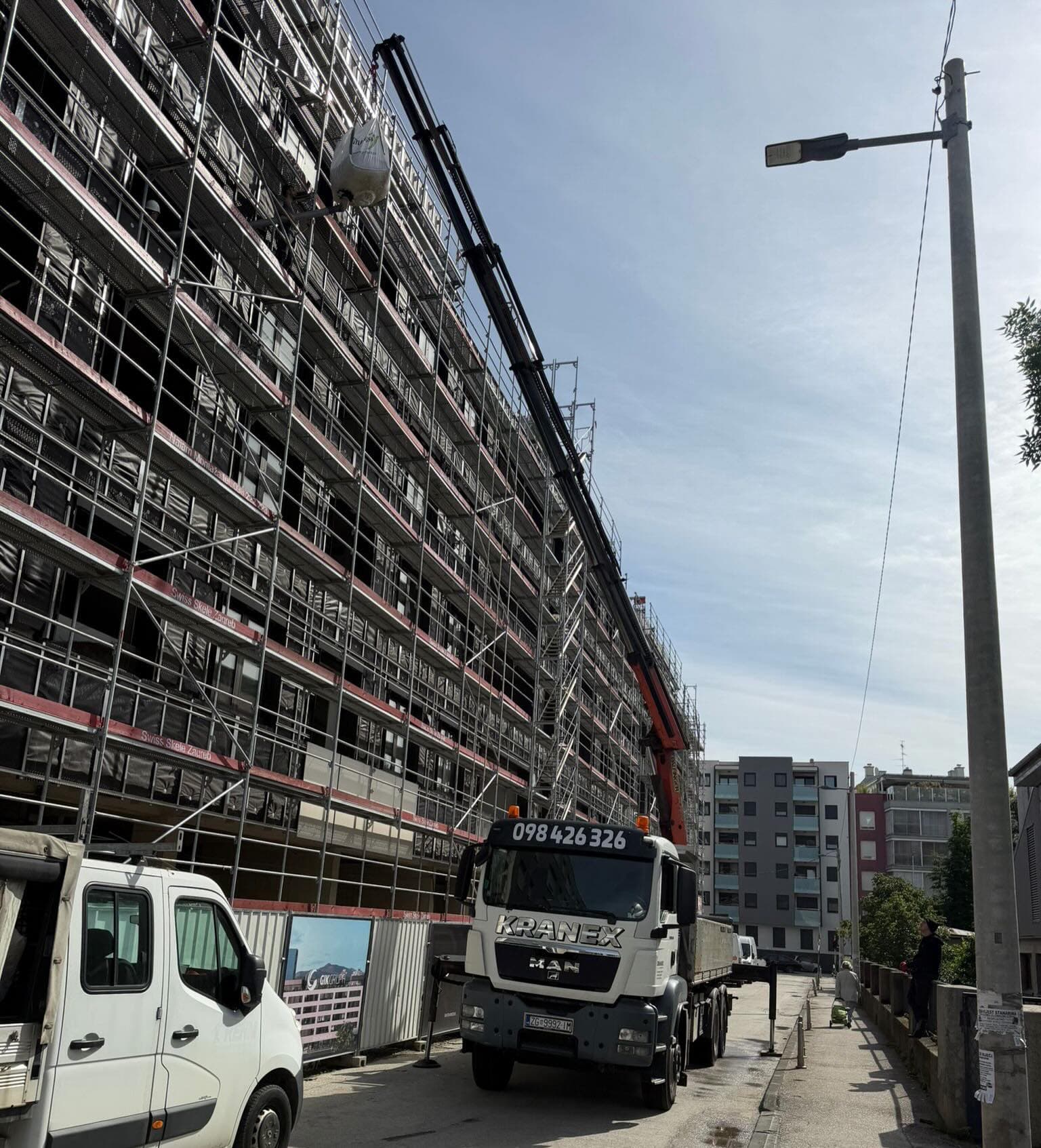 Dizanje materijala na novogradnju Zagreb