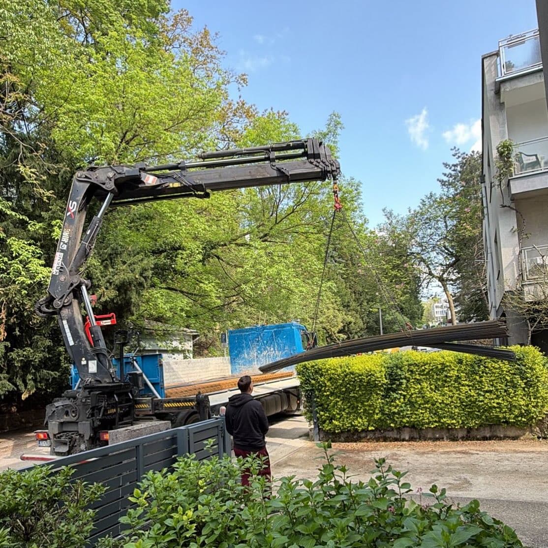Dostava vodovodnih cijevi kranom Zagreb