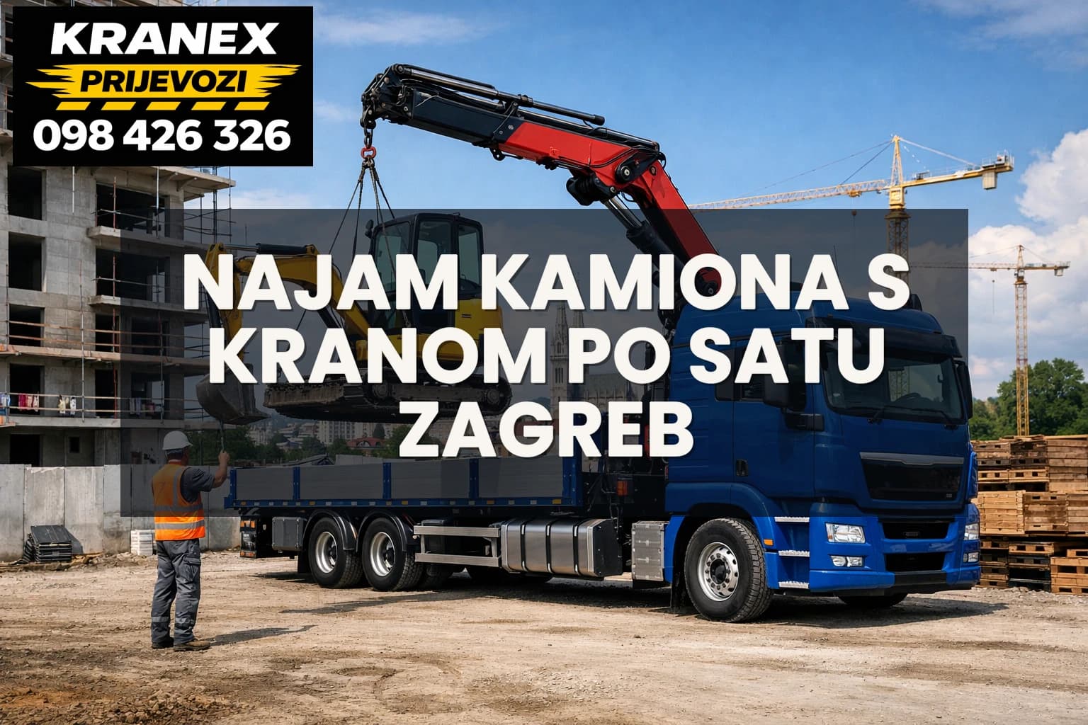 Najam kamiona s kranom po satu Zagreb