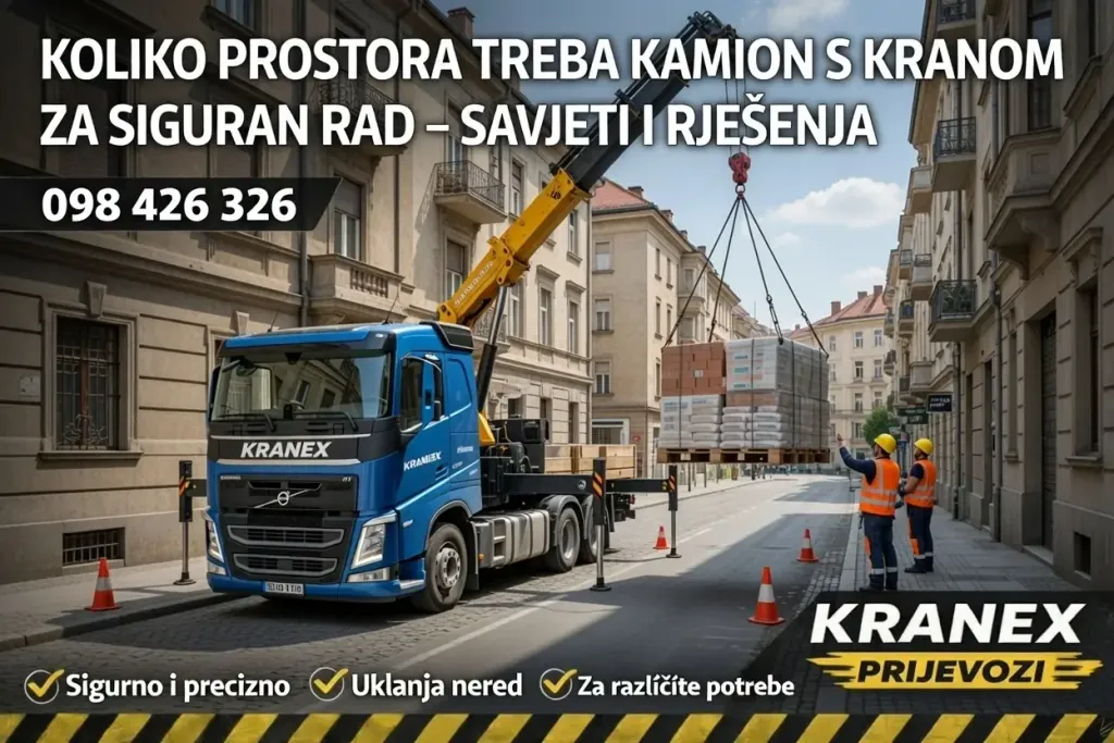 Koliko prostora treba kamion s kranom – Zagreb, Kranex