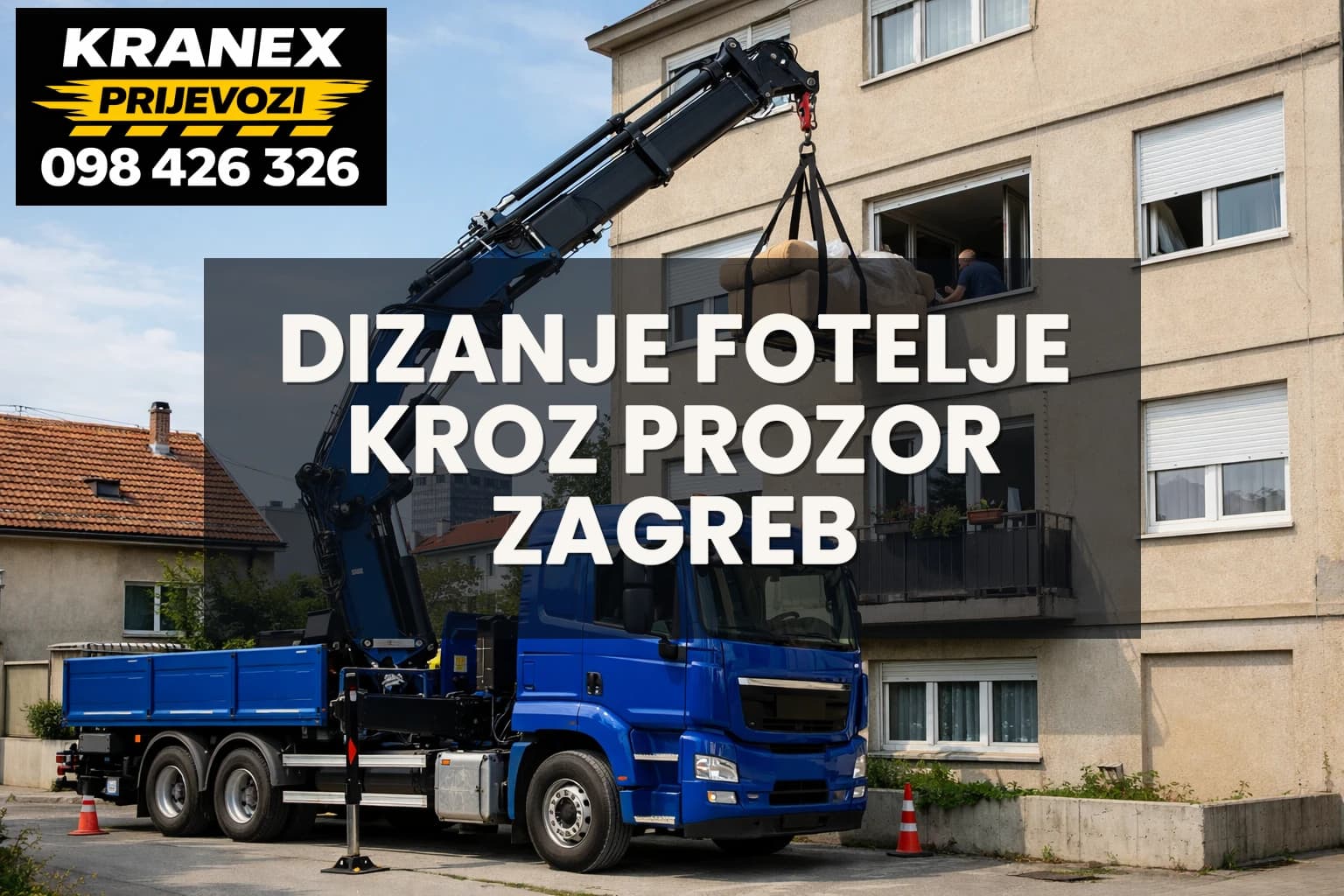 Dizanje fotelje kroz prozor Zagreb