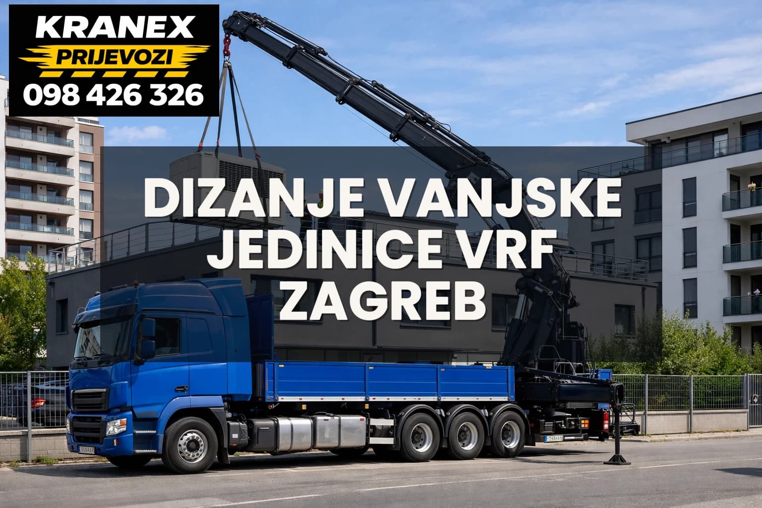 Dizanje vanjske jedinice vrf sustava Zagreb