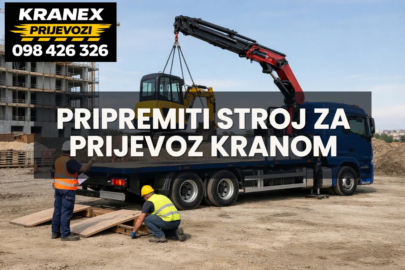 Kako pripremiti stroj za prijevoz kranom